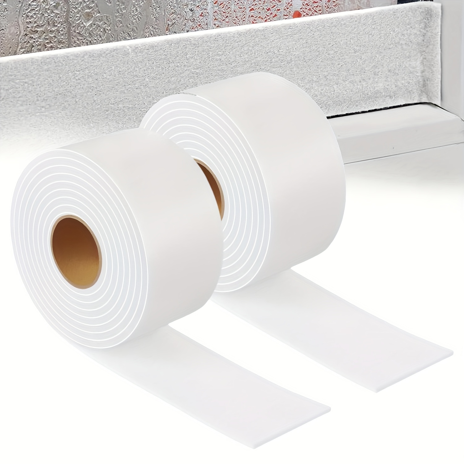 Image of 2 Rolls Window Anti-condensation Absorbing Strips - Self-adhesive Reusable Anti-condensation Tape - Felt Moisture Absorbing Sealing Strips To Moisture And