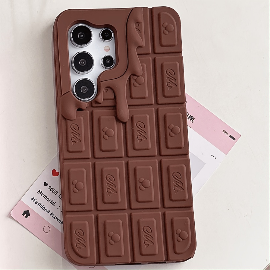TEMU Phone Case: Cream Chocolate Silicone Phone Case Suitable For Galaxy S21/s22/s23/s24/s25 Plus/ultra/fe/a51/a16/a56/a14/a53/a26/a15