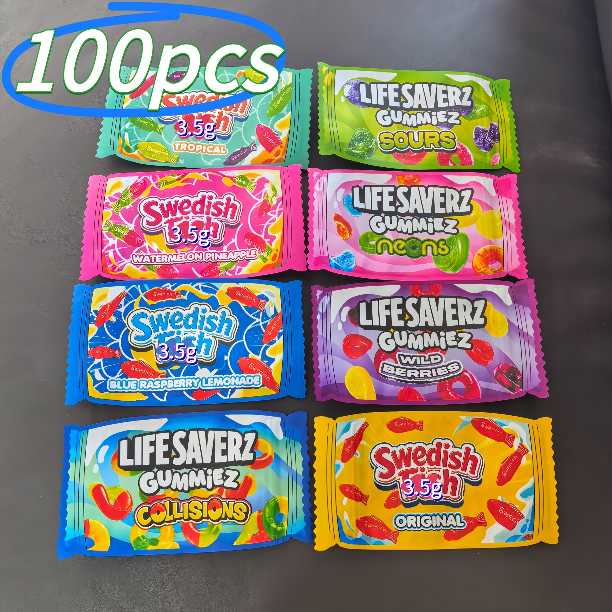 TEMU 100 Sets Of Reusable New Cartoon-style Zipper Bags, Each Measuring 9*16.5cm, , Mylar Bags, Suitable For Halloween And Christmas Gifts, Gift Bags