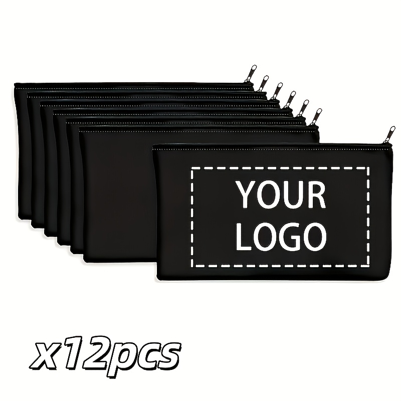 TEMU 12pcs Custom Makeup Bags/pencil Cases, Personalized With Name/image, Storage For Cosmetics, Stationery, Data Cables, High-quality , Unisex