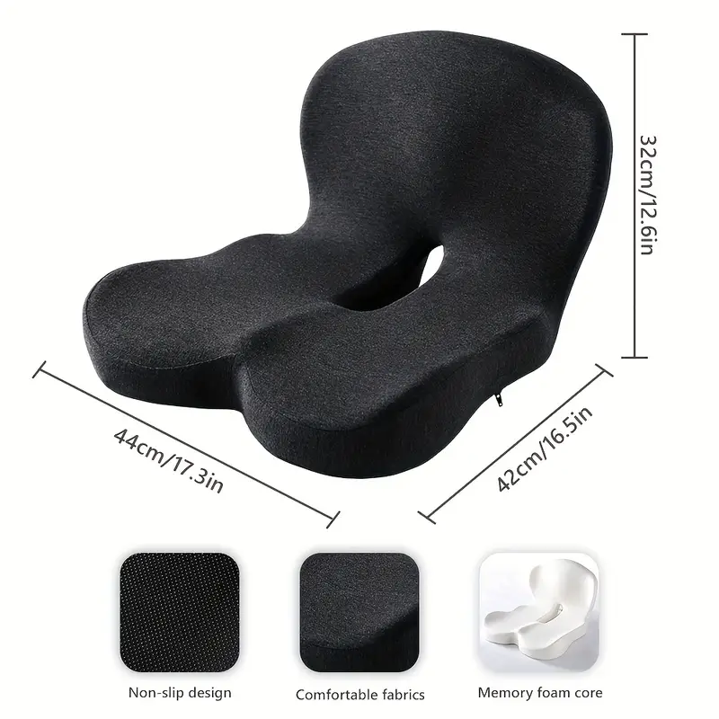 1pc of cushion backrest cushion bedding ergonomic lumbar support cushion sitting posture core soft support sedentary buttocks gaming chair cushion driving backrest removable jacket Product details 1