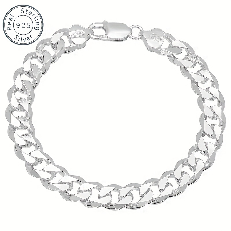 TEMU 1 Snake Design 925 Sterling Silvery 7.5 Feet Hip Hop Vintage Bracelet, Birthday Gift, Anniversary Gift, Milestone Gift, Suitable For , With Box.