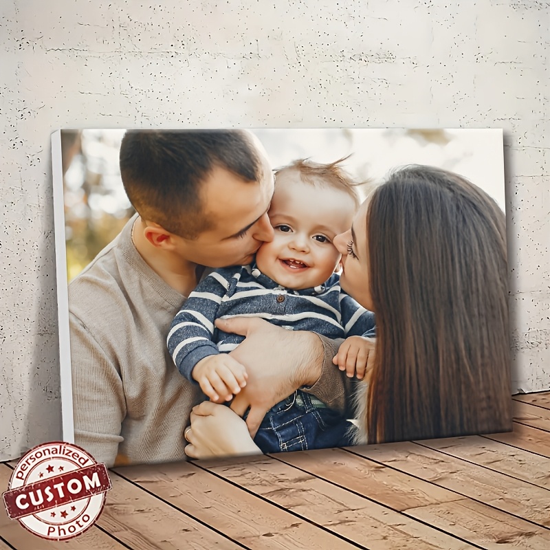 

Customizable Canvas Print Poster Frame, Contemporary Style, Square Shape, With Frame, For Personalized Couple & Family Photos, Ideal For Home Office Wall Art And