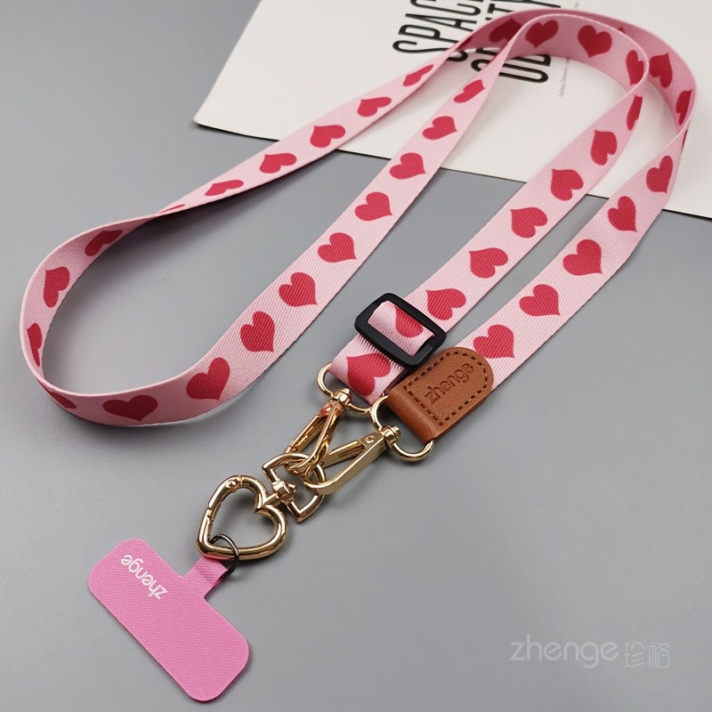 E-shop Breiter Umhängegurt für Handy mit Logo-bedrucktem gemustertem Stoffband, scheuert nicht, , langlebig kompatibel