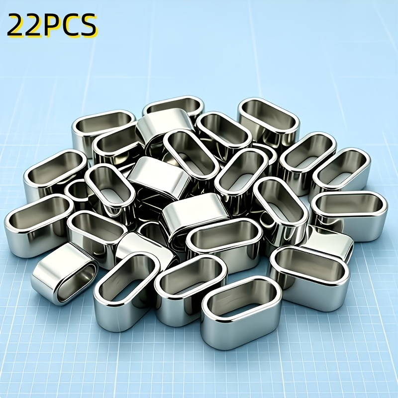TEMU 22pcs Metal Adjustable Letter Buckles, Phone Case Rope Adjustment Buckles, Hoodie Shoelace Hanging Buckles, Drawstring Anti-slip Lock, 8-shaped