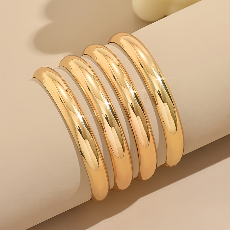 TEMU 4-teiliges Set Elegantes Mehrschichtiges Glänzendes Armband-Set für Damen