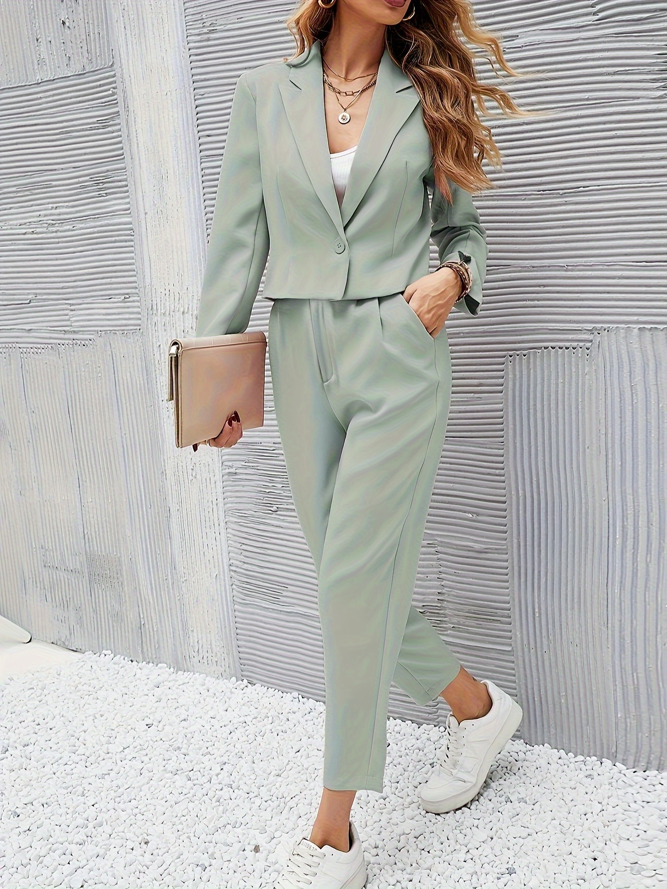 Trajes Casuales Trajecitos De Mujer Traje De Mujer Verde Traje - Main Image