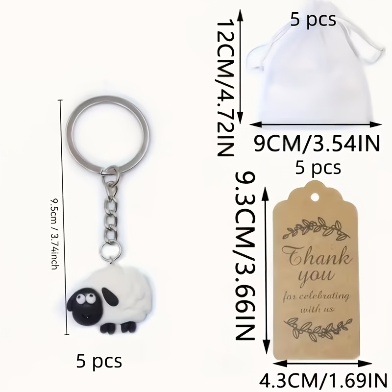 E-shop 15 Stück PC, 5 Schlüsselanhänger, 5 & 5 Karten – Niedliche, weiche entzückende Party-Favoriten für Hochzeiten, Geburtstage, Baby-Shower