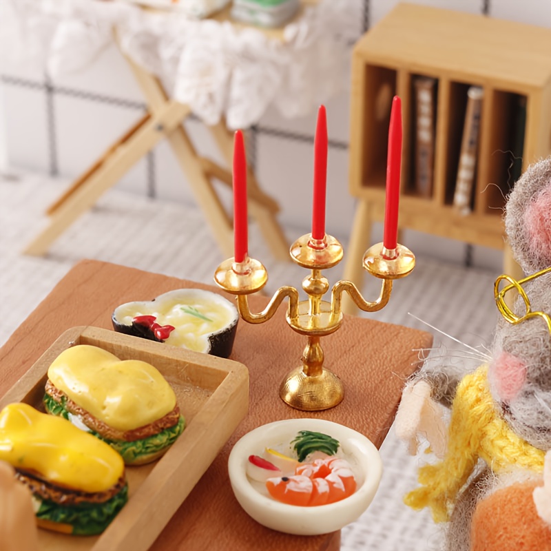ミニチュア ヴィンテージ 三本腕燭台 1:12 アクセサリー home kitchen