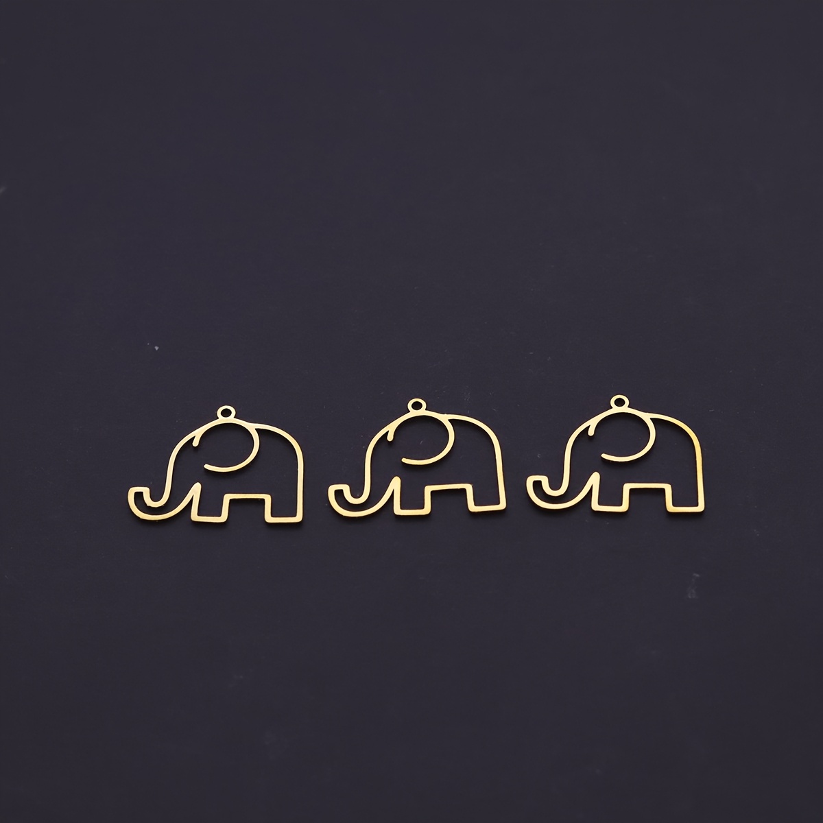 TEMU 3 piezas de colgante de dije de acero inoxidable con diseño de elefante hueco, joyería impermeable con forma de animal para hacer aretes,