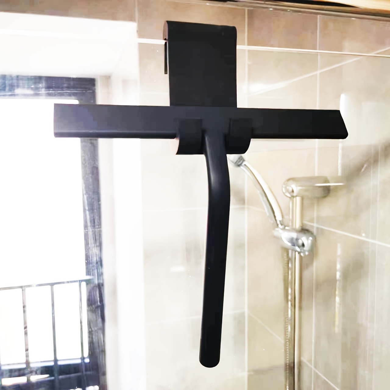 Image of Shower Squeegee Glass Wiper Scraper Shower Squeegee Cleaner With Holder Bathroom Mirror Scraper Glass Cleaning