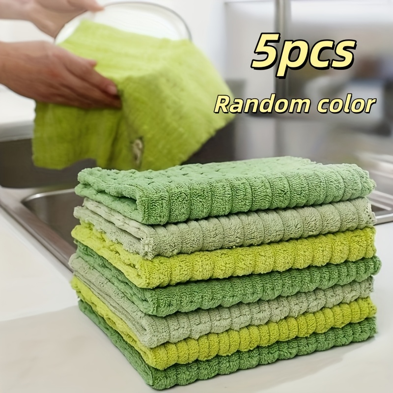 E-shop 5er-Pack Avocado-Spültücher in zufälliger Farbe, Reinigungstücher, Küchentuch – Weich und atmungsaktiv, geeignet als Badetuch,