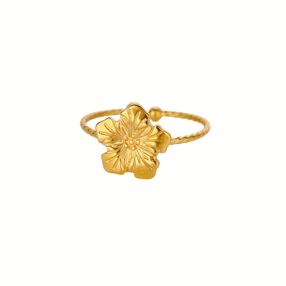 TEMU 1 Stainless Steel Flower , Y2k Accessory – Elegant, Minimalist, Bohemian Style Affordable Women's Jewelry