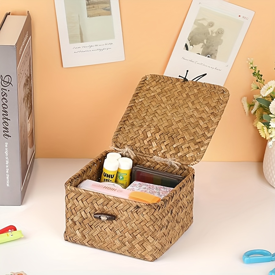 Image of Stackable Vintage Button Storage Box - Multi-use Organizer For Bathroom, Makeup, Drawer & Home Office Organization,desktop Jewelry Organizer, Jewelry Chests