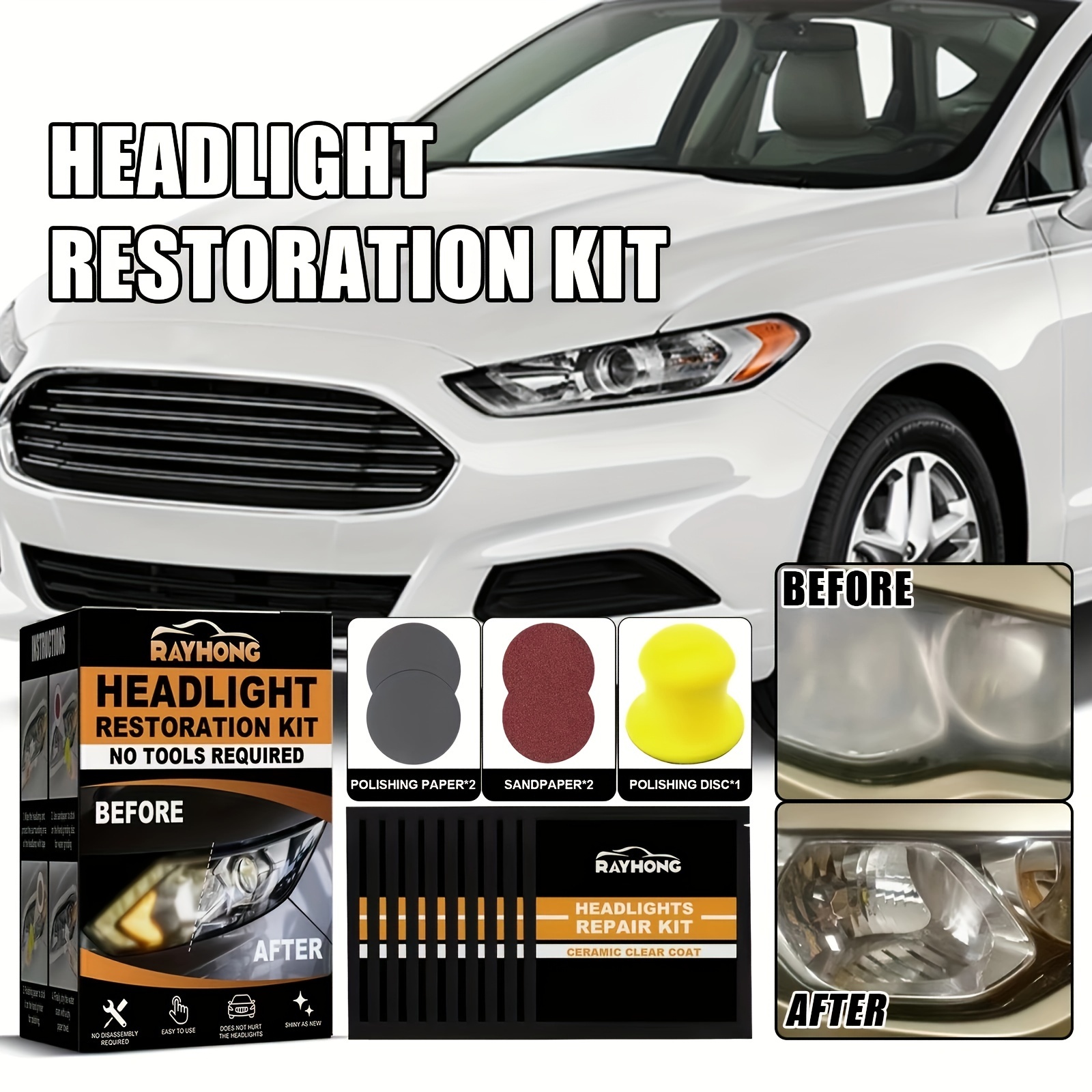 Comprar Kit de restauración de faros de coche, lente de faro