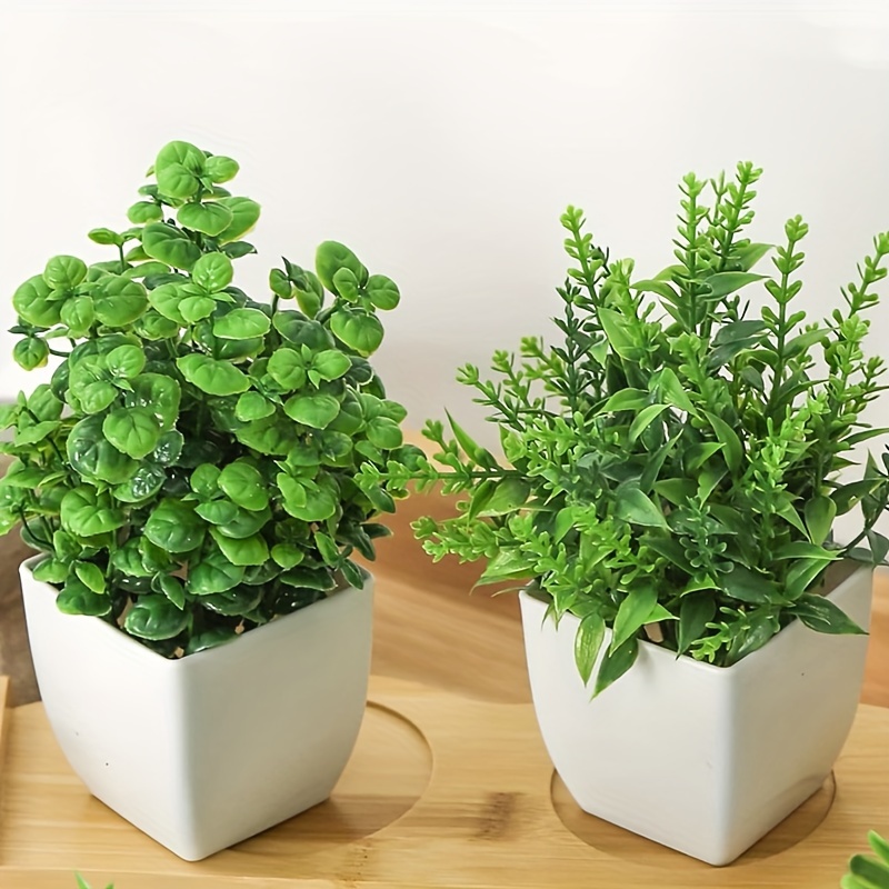 

6/8 Packs Fake Plants Small Artificial Faux Potted Plants For Home Office Farmhouse Bathroom Bedroom Decor Indoor