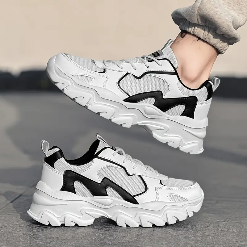 zapatillas deportivas casuales para hombre - malla transpirable y parte de pu, gruesa de eva, diseño con cordones para actividades al aire libre, correr y vestimenta casual, zapatos casuales para a dÃa | zapatillas bajas modernas | plantilla de tela cómoda Detalles del producto 4