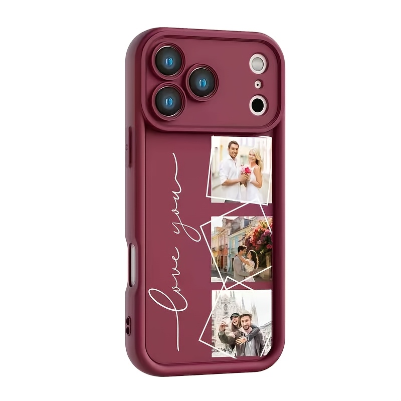 TEMU Phone Case - Phone Case: Custom Photo Phone Case, Suitable For Personal Use And Gifting, Showcasing Multiple Photos Of Family, , Or Partner.
