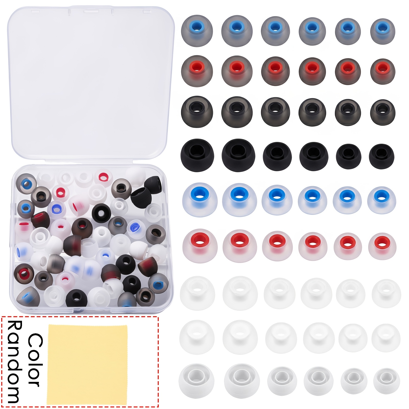 TEMU Set di ricambio per auricolari in silicone pezzi, cuscinetti auricolari piccoli/midi/grandi, compatibili con la maggior parte degli auricolari