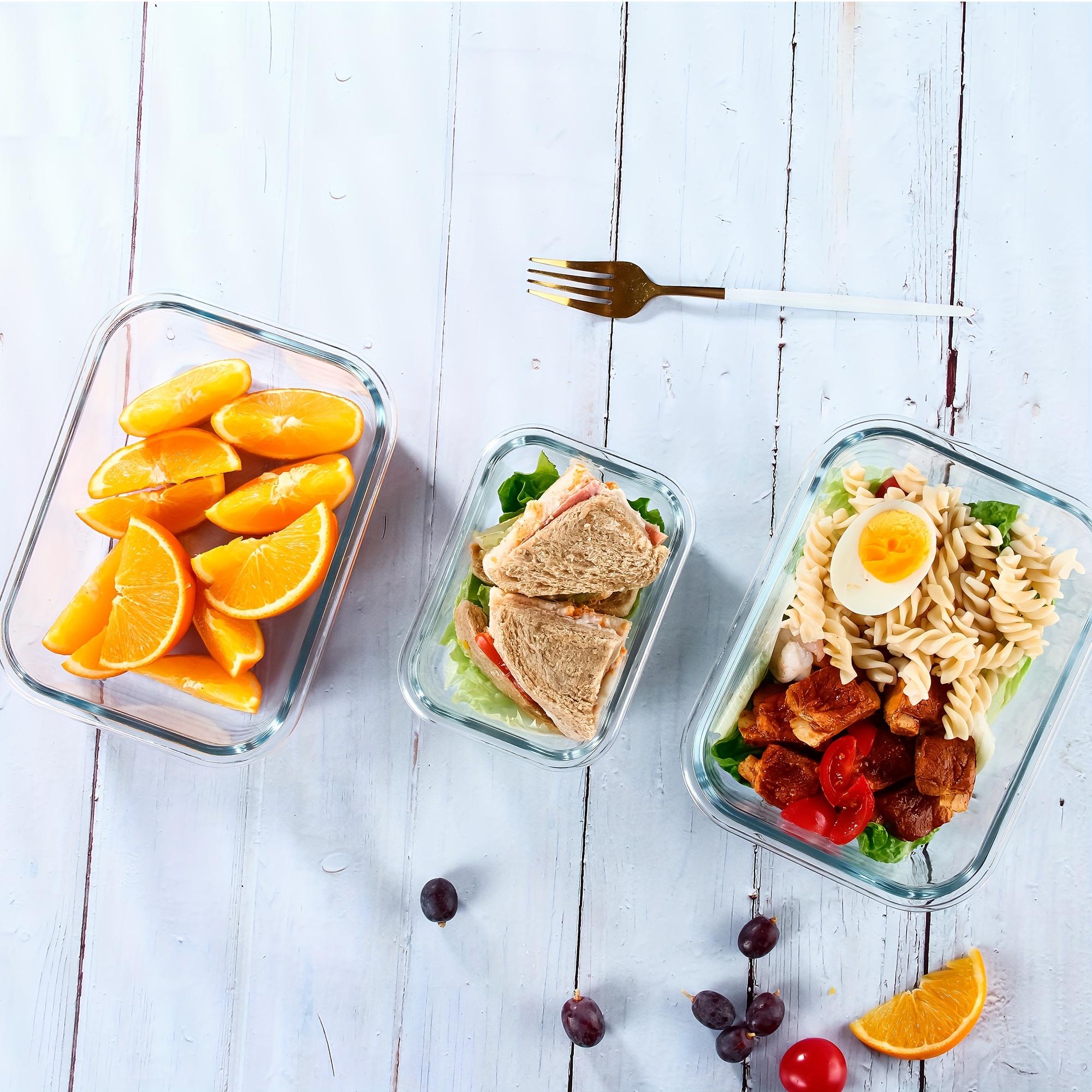 10 pack high borosilicate glass meal prep containers set food storage containers with airtight leakproof lids for home kitchen   dark purple Product details 6