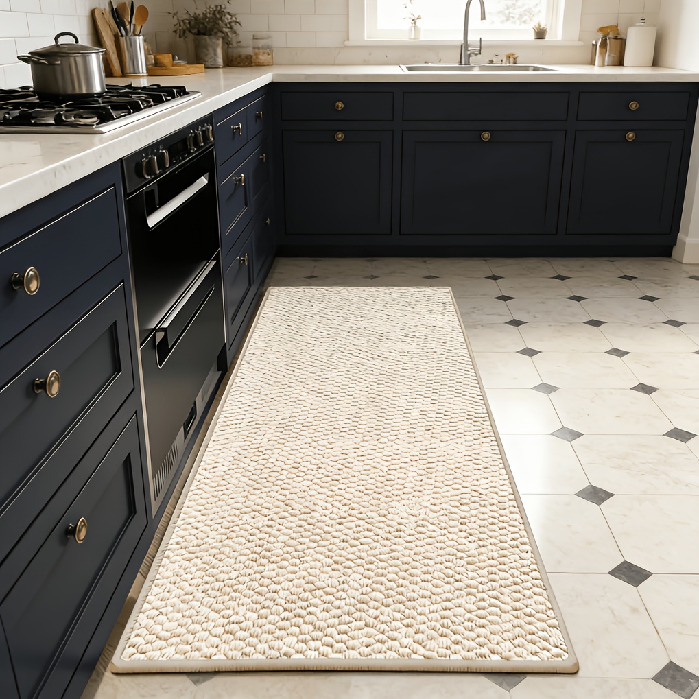 TEMU 1pc Jute-like Kitchen Mat, Durable Anti-slip Practical Home Good, Indoor Mat