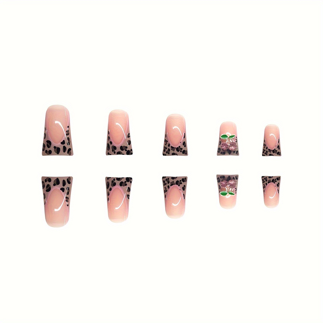 Stripped Leopard Press on nails
