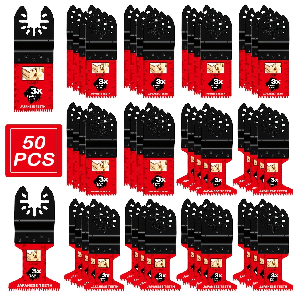 item picture   50pcs japanese teeth fast cutting oscillating saw   multitool   professional universal oscillating tool blade for wood plastic fit most models