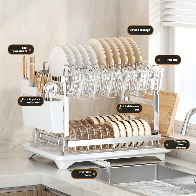 heavy duty stainless steel dish drying rack space saving Temu