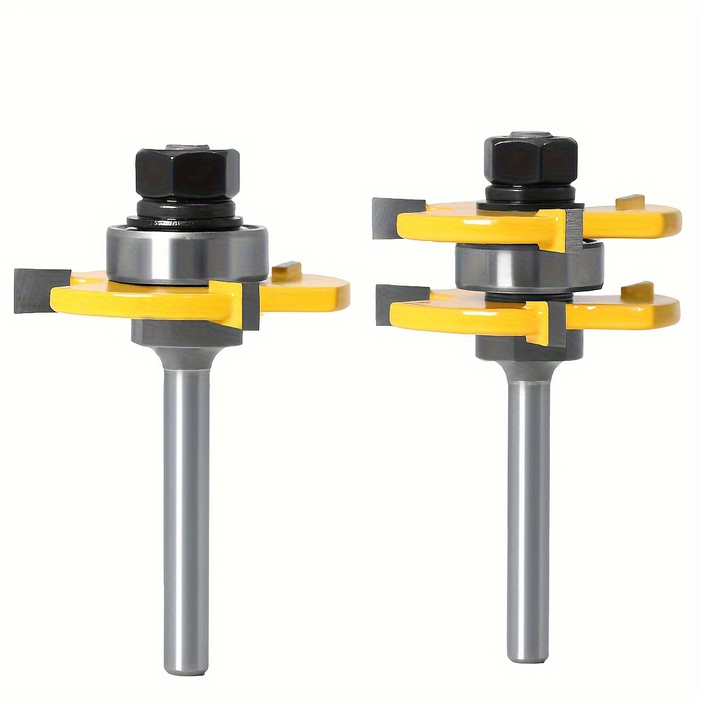 

1/4 Inch Shank T-slot Cutter Router Bit, 6.35mm 3-tooth T-type Tenon Cutter For Woodworking, Carbon Steel Material