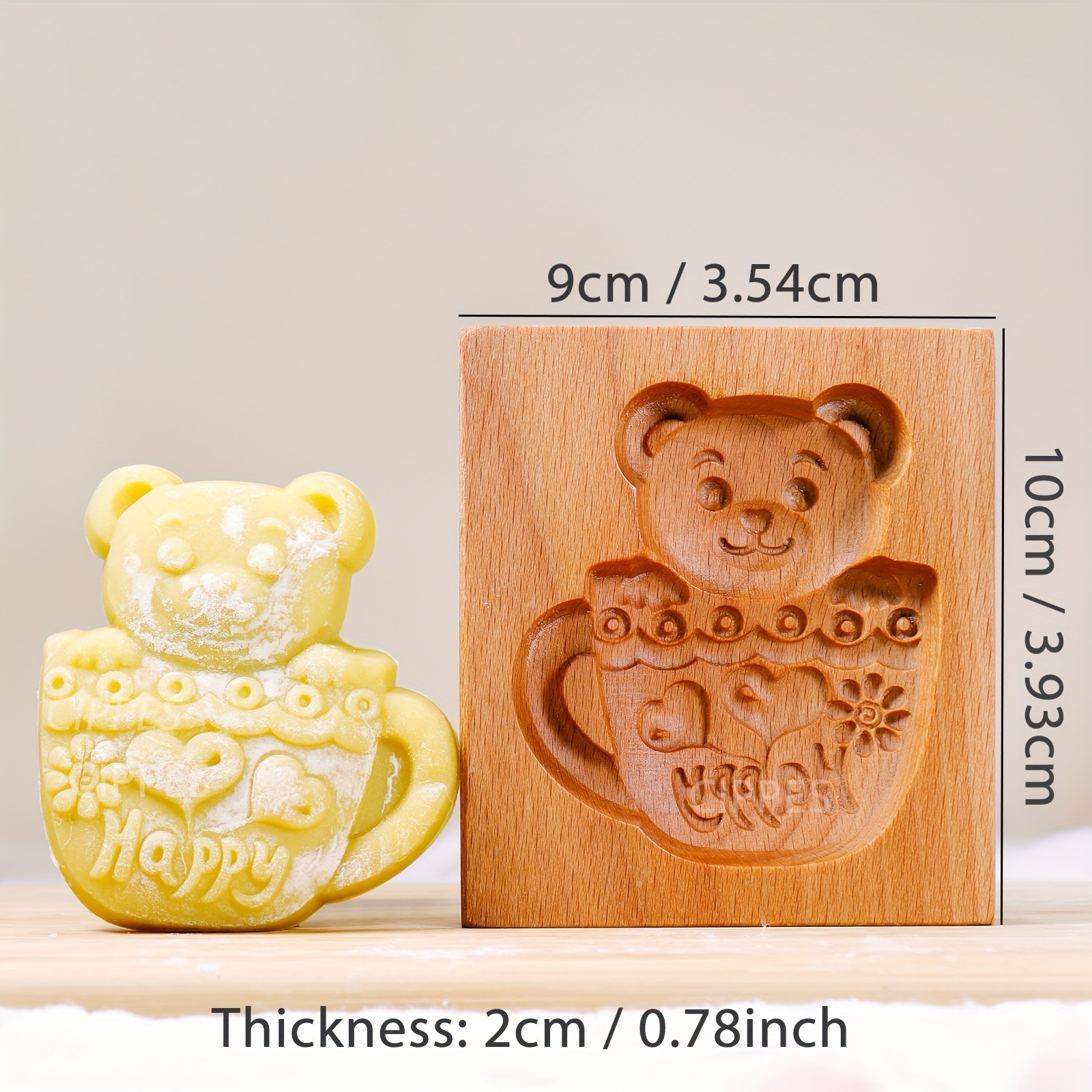 Image of Cippes 3d Animal-themed Wooden Cookie Cutters - Engraved Embossing Molds For Gingerbread, Biscuits & More - Perfect For Christmas, Easter, Valentine's, Thanksgiving & Mother's Day