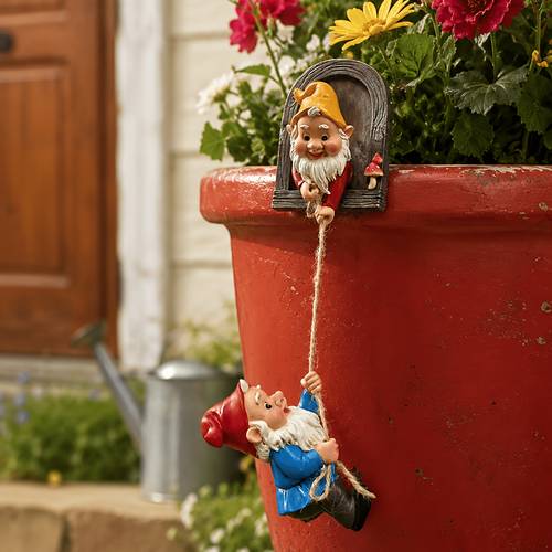 2pcs whimsical gnome climbing statues for trees outdoor garden patio wall decor resin ideal for mothers day christmas gift bonus hanging ornaments whimsical garden decor