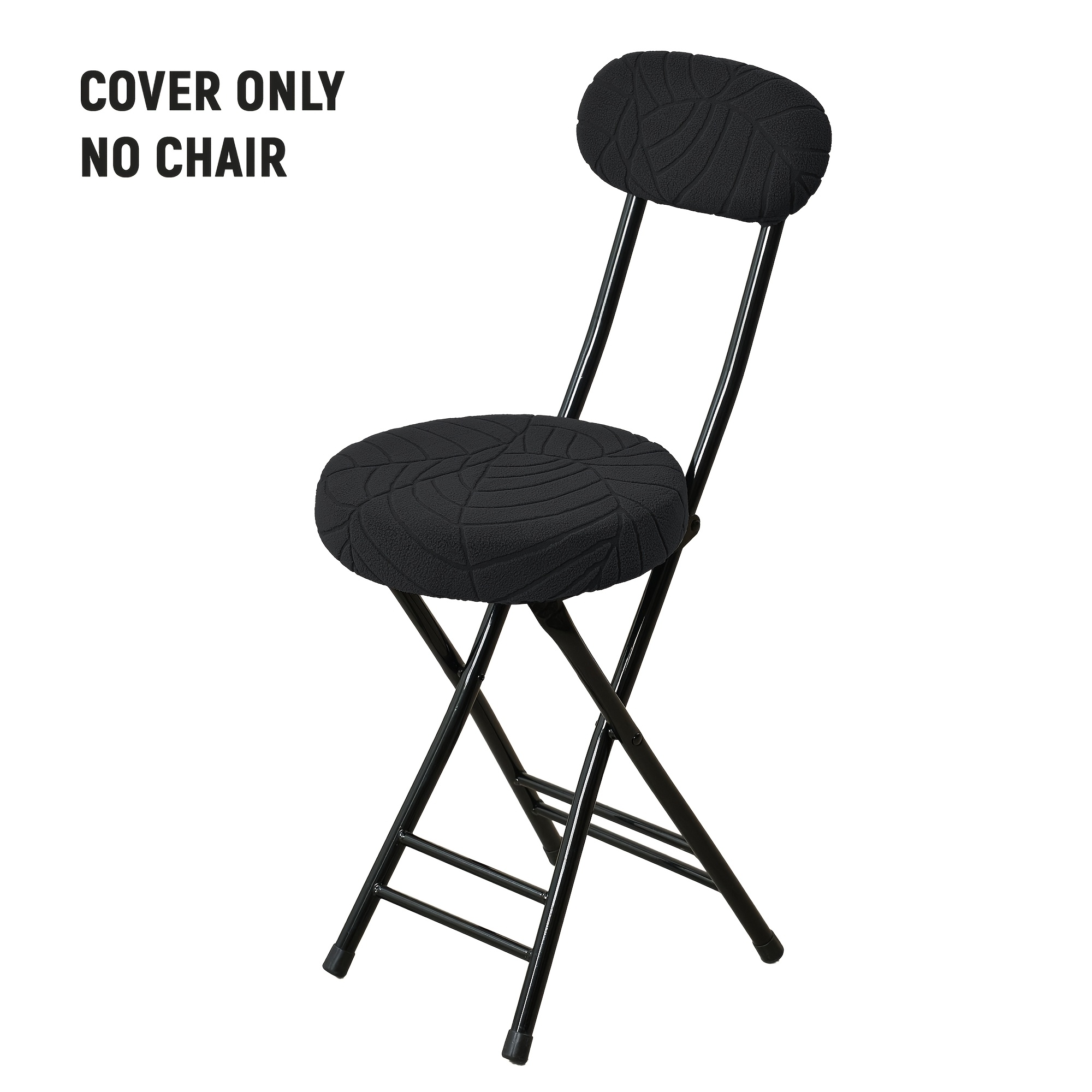 TEMU 2pcs Set Stretchable Large Leaf Jacquard Brushed Folding Chair Cover With Detachable Backrest And Seat Cushion