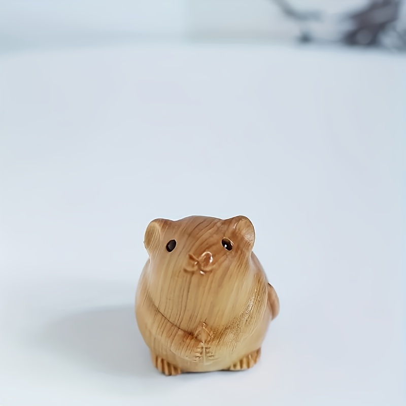 

Handcrafted Wooden Mouse Figurine - 1 Piece Nostalgic Mouse Sculpture, Home Decor, Tea Ceremony Accessory, Creative Animal Ornament, Charming Wood-carved Desk Accent For All Seasons