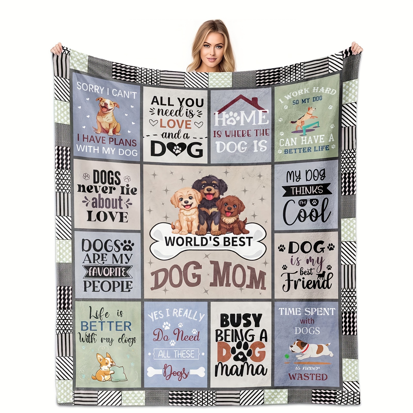 

Dog Mom Blanket - For Women , For & Bed, ,