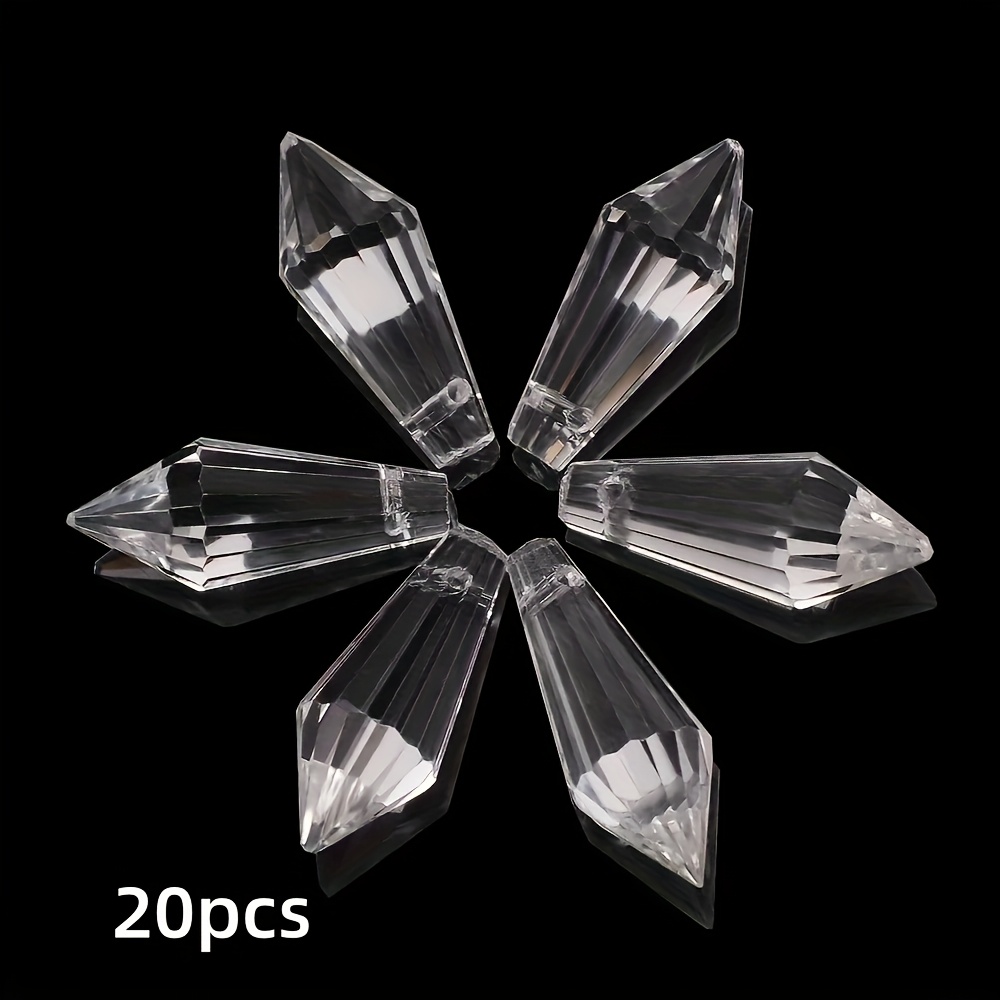 Image of 20pcs High- Mini Column Water Drop Pendant Loose Beads For Bracelet Necklace Earring Craft Jewelry Additions, About Thumb Nail Length