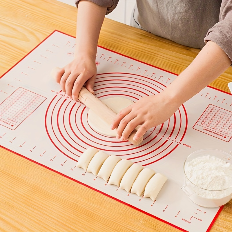 1pc silicone pastry mat non slip baking mat with measurements multifunctional silicone baking sheet reusable dough rolling mat pie crust mat kneading mats placement mats baking tools kitchen stuff details 1