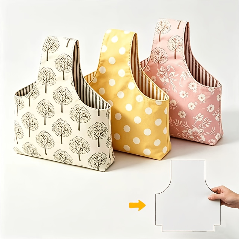 TEMU 1pc Fabric Basket Quilting Pattern Template, Storage Bag Quilting Pattern Sewing Template, Reusable Transparent Pet Material, Crafting Tools For