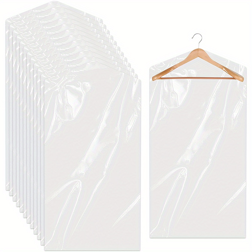 

20pcs Clear Plastic Garment For Hanging Clothes - Dustproof, Zippered For Dry Cleaning, & (24x35 )