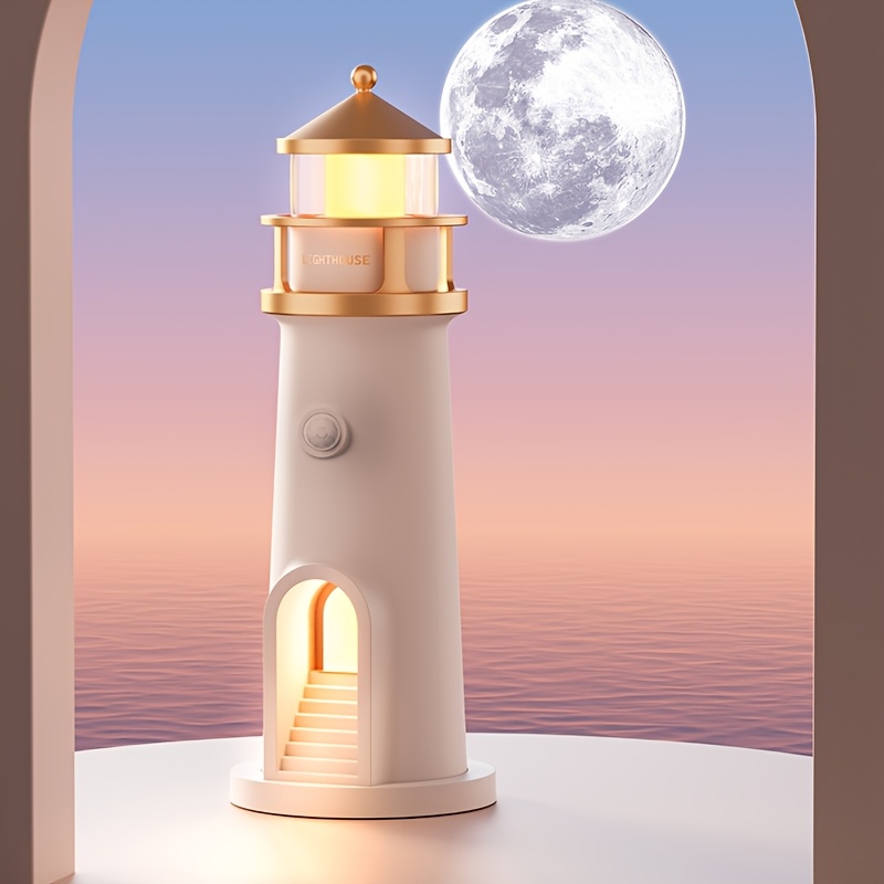 

Rechargeable Led Night Lamp With Motion Sensor, Moonlight Projection, And Creative For Bedroom, Living Room, Study - Battery Operated, 1200mah Lithium Battery, Desktop Decor