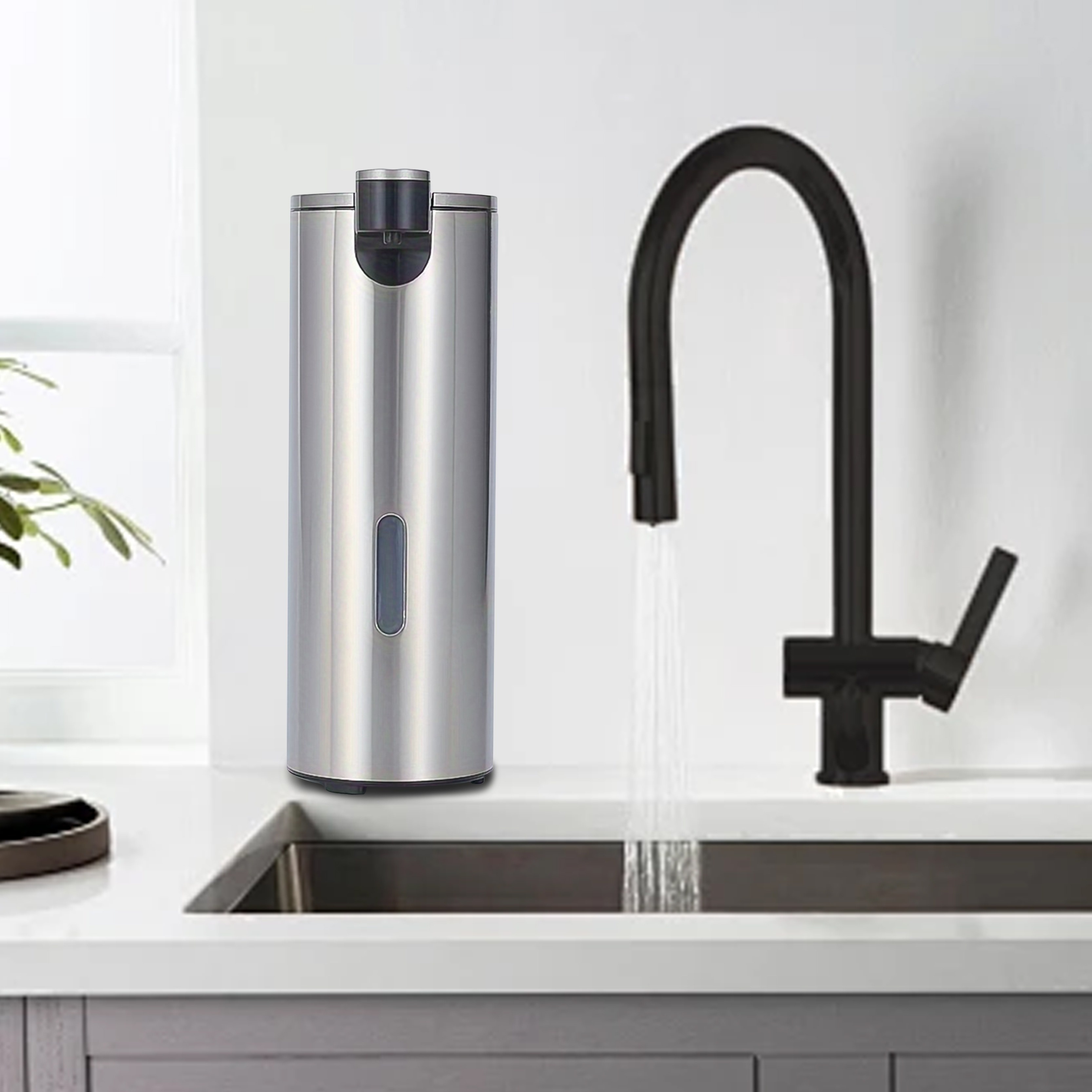 ultimate 2001 Stainless Steel Automatic Soap Dispenser with Infrared Sensor - Touchless Hygienic Design, No Press/No Touch Operation, Immediate Liquid Dispensing for Bathroom, Kitchen, Office - Battery Powered (AAA Not Included), Hand Soap Dispenser, Kitchen Sink Accessory, Modern Metallic Finish, Sleek Cylindrical Design, Durable Metallic Construction 13 2001 Stainless Steel Automatic Soap Dispenser with Infrared Sensor - Touchless Hygienic Design, No Press/No Touch Operation, Immediate Liquid Dispensing for Bathroom, Kitchen, Office - Battery Powered (AAA Not Included), Hand Soap Dispenser, Kitchen Sink Accessory, Modern Metallic Finish, Sleek Cylindrical Design, Durable Metallic Construction