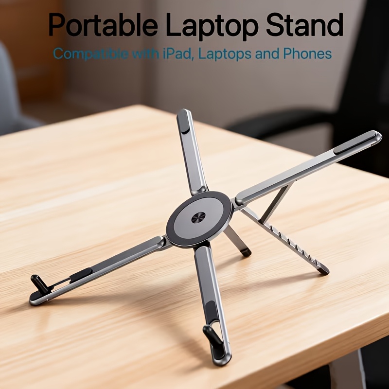 support téléphone portable et ordinateur portable avec base magnétique et réglage de    , adapté pour ipad et téléphone portable magnétique, support de téléphone multifonctionnel de bureau portable pour téléphone portable, tablette et ordinateur portable Détails du produit 0