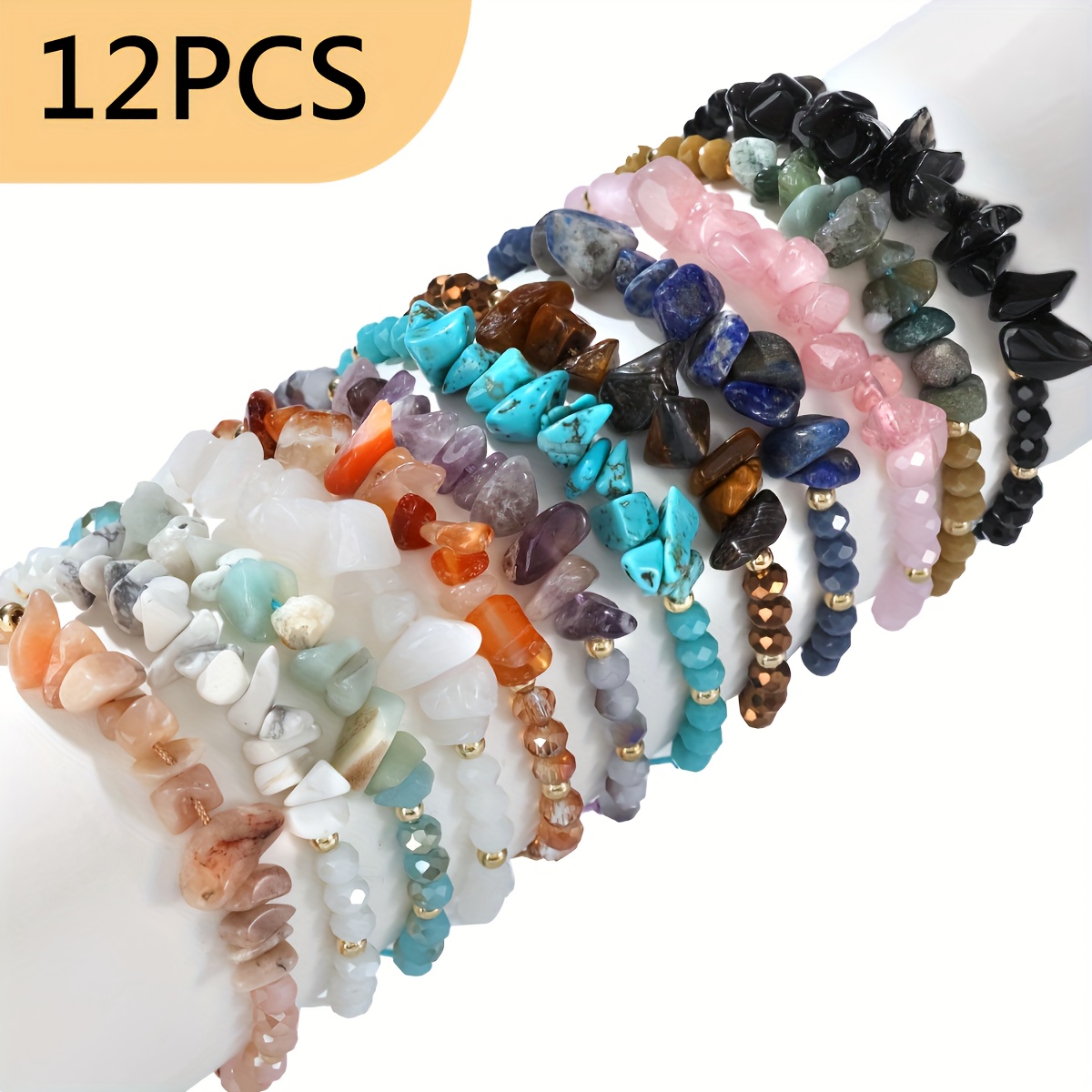 TEMU 12 pezzi/set Braccialetti da spiaggia stile in spezzata, intrecciata irregolarmente, adatti per regali di compleanno, feste e , stile unico