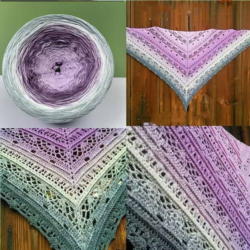 300g glossy line cake line gradient long section transition color shawl scarf princess skirt hand knitted line