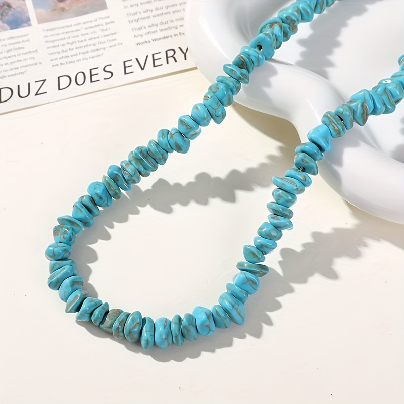 

90pcs 6x10mm Turquoise Loose Irregular Crushed Stone Beads Diy Bracelet Necklace Jewelry Making Accessories