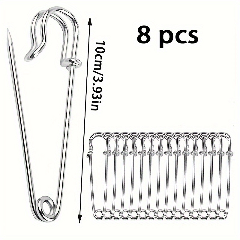 TEMU 8 Épingles de Sécurité, Épingles à Couverture Robustes en 8 Tailles avec Ressort en Acier Inoxydable, pour , Couture, Patchwork, Couvertures,
