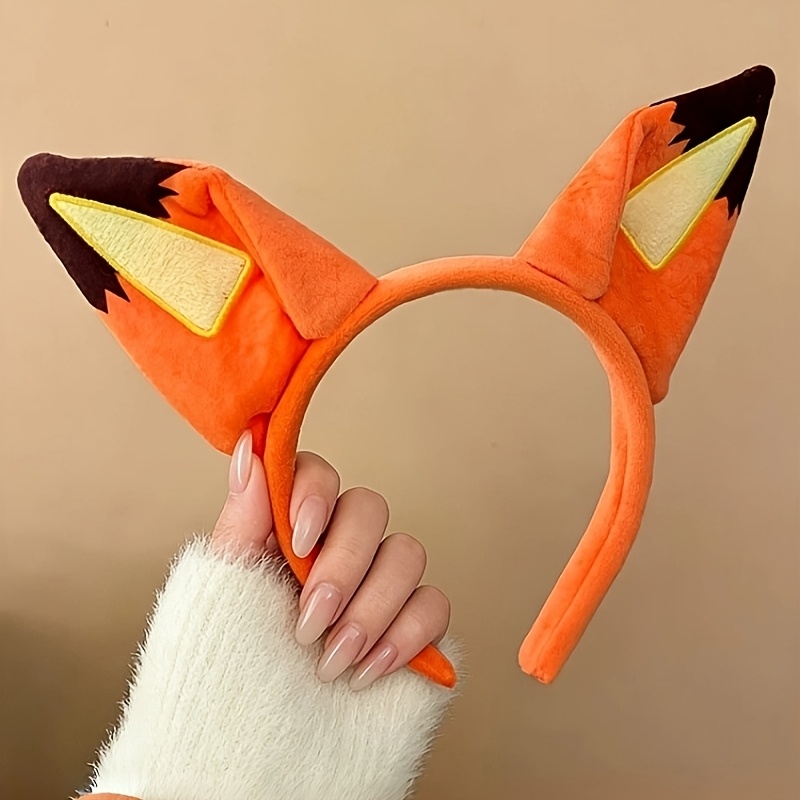 TEMU 1pc Fox Headband Cute Headband Halloween Cosplay Fox Ears Festival Party Amusement Park Photo Cute Styling All-match Headband