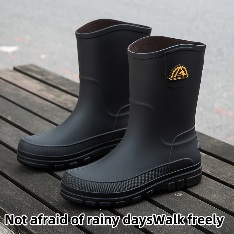 botas de lluvia impermeables y elegantes para hombre - antideslizantes, de media caña para actividades al aire libre y pesca