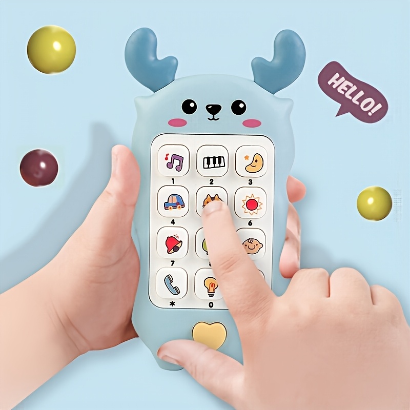 TEMU Cell Phone Toys Cartoon Deer Phone Toys Sensory Toys With Music For Boys Girls Gifts Christmas Thanksgiving New Year Birthday