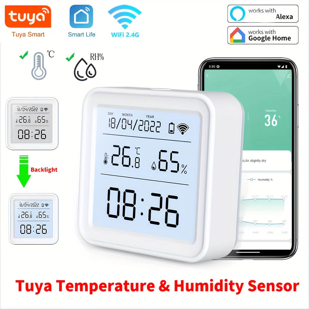 smart wifi temperature humidity sensor hygrometer Temu