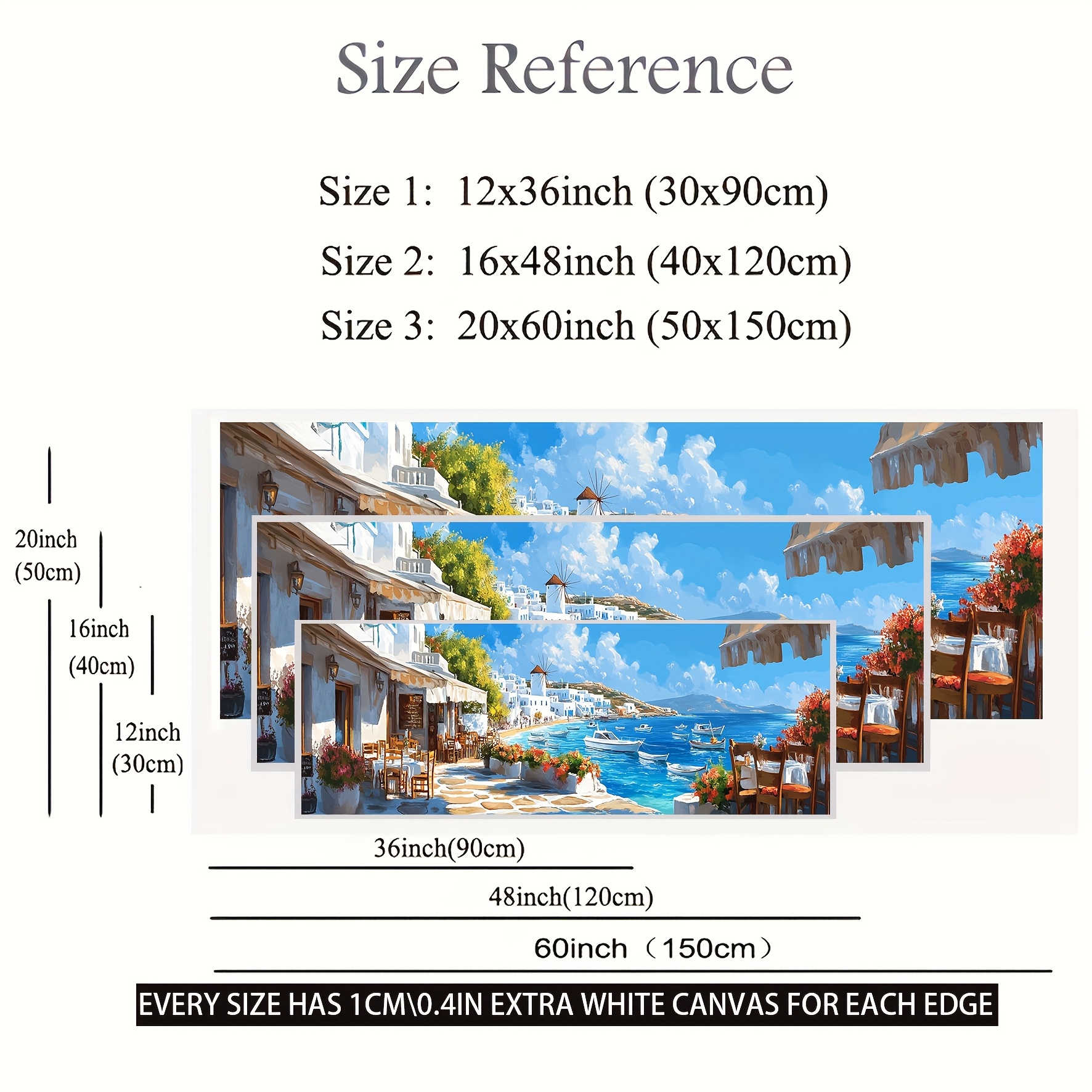 TEMU 2d Flat, 2d Flat, 1pc Large Size A With A Beautiful White Buildings And Art Painting Poster Frameless Wall Pictures For Home Decor, Office,